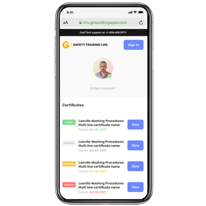 Safety Training LMS - Groundhog Apps