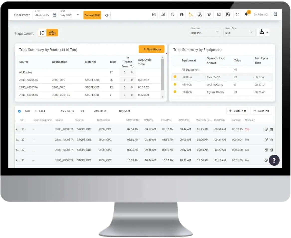 Real-time Material Tracking